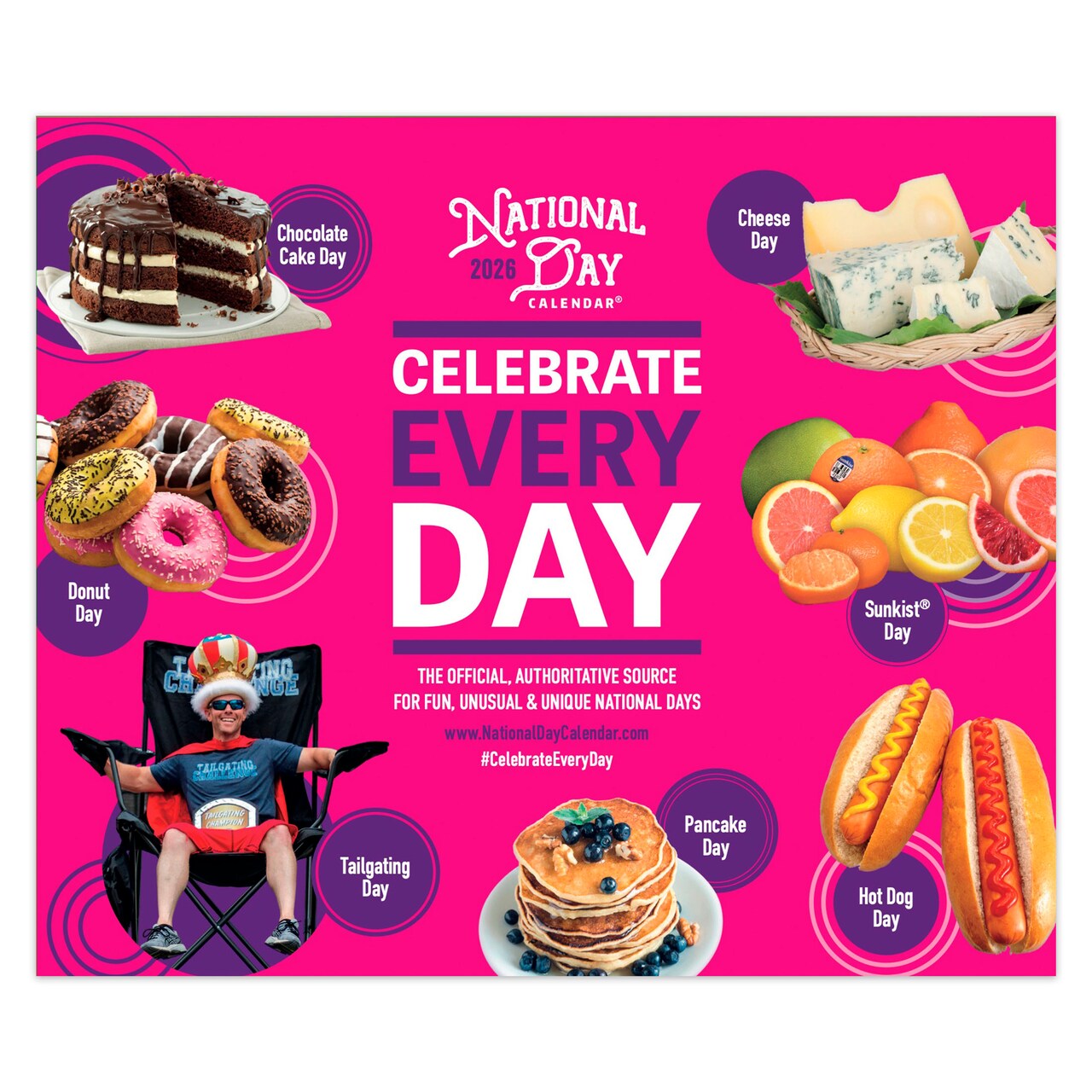 National Day OFFICIAL | 2026 6 x 5 Inch Daily Desktop Box Calendar | New Page Every Day